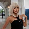 BLONDE UNICORN Синтетический парик блондинки, натуральный короткий парик «боб» с челкой, повседневное использование для черно-белых женщин, термостойкий косплей