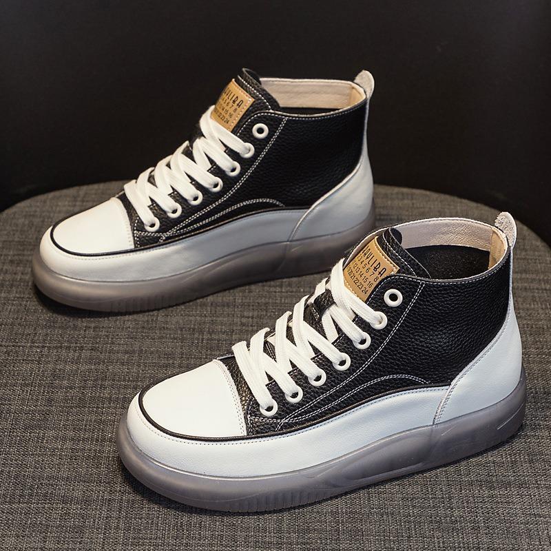 Кожаные высокие туфли белые туфли повседневная обувь короткие ботинки одинарные туфли