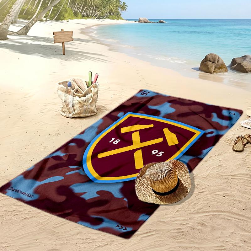 Пляжное полотенце West Ham United Football Print, Большое мягкое быстросохнущее полотенце для пляжа, кемпинга, плавания