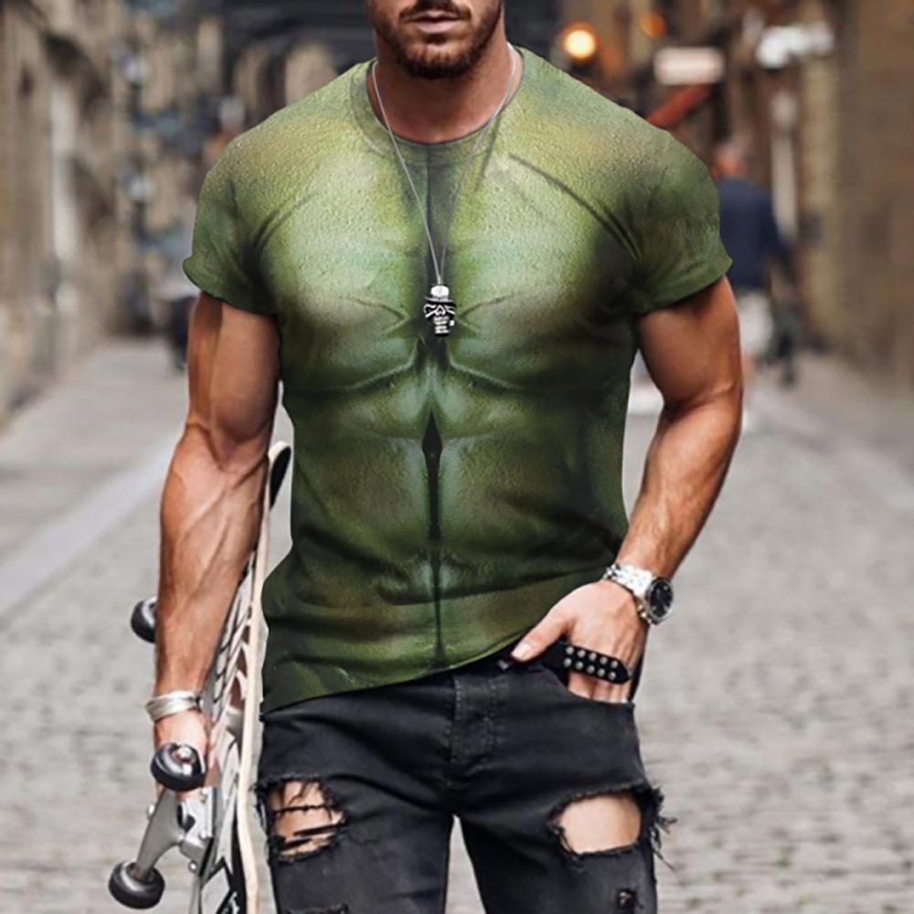 Футболка с 3D принтом «Мышцы тела», мужская летняя футболка, одежда, модные уличные футболки с телесным узором, большие размеры, мужской модный короткий рукав