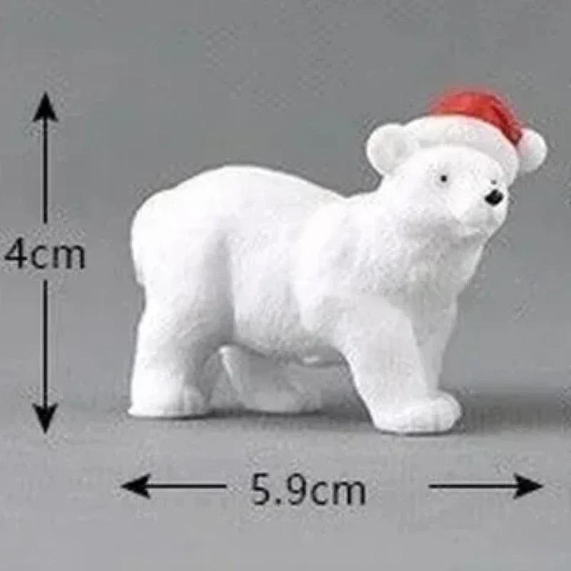 Home Christmas Decoration Polaris Moss Micro Landscape Bonsai Decorations Holiday Gifts White Bear Keychain Animal Model Decor