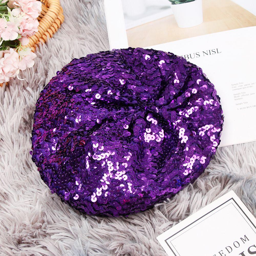 Мода Индивидуальность Блестки Блестки Очаровательная Танцевальная Сцена Кепка Художник Живописец Шляпы Гэтсби Береты