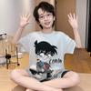 Boys Pajamas Set Short Sleeve Modal Cotton Sleepwear Teens Lightweight Breathable Home Wear