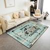 Camper Indoor Floor Mat,Happy Camping Carpet,Watercolour Vintage Wooden Area Rug,Farmhouse Rustic Decorative Accent Rug