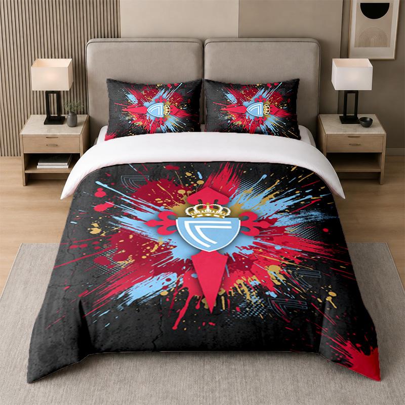 3Pcs Bedding SetCelta Vigo FC Soft Bed Sheet and Two Pillowcases Home Bedroom Decor