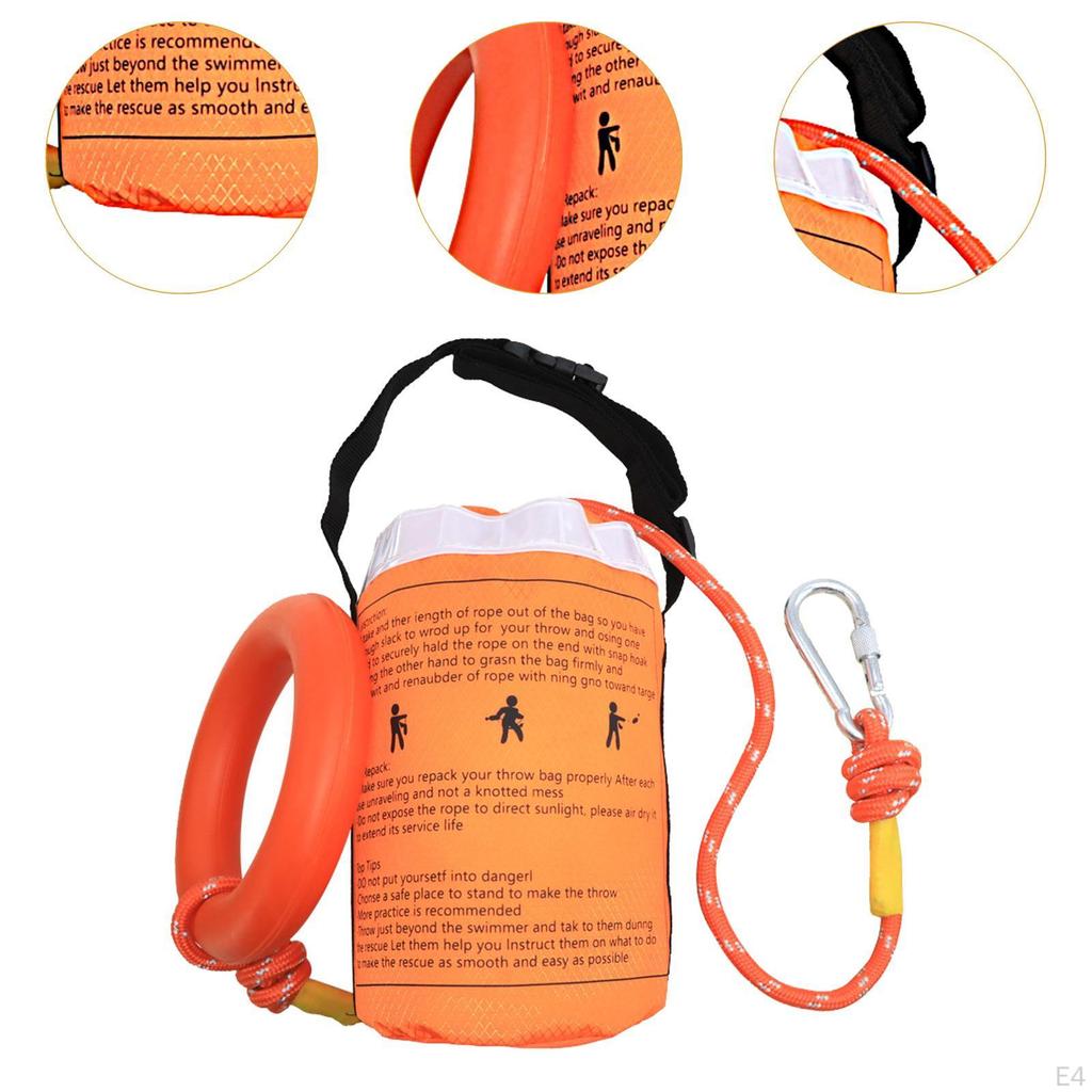 Water Rescue Throw Bag Emergency Rope for Boating Ice Fishing Outdoor