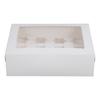 6PCS Set Cupcake Container 12 Holes Cardbord Bakery Pastry Carrier Box with Transparent Window