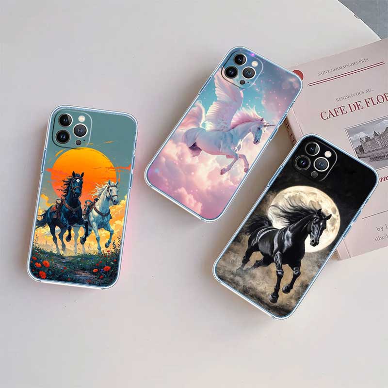 NH22 Fine Horse Transparent Phone Case for Motorola Moto G40 G04 G05 One Ace Action Fusion + Plus Hyper Macro Vision Zoom