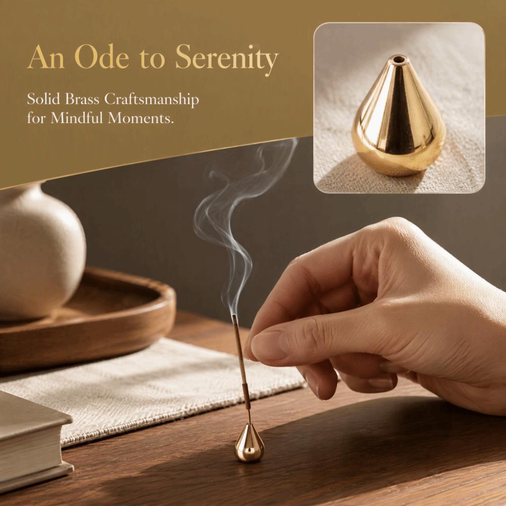 3 Pieces Water Drop Shape Incense Holder Burner Mini Brass Incense Holder Home Decoration