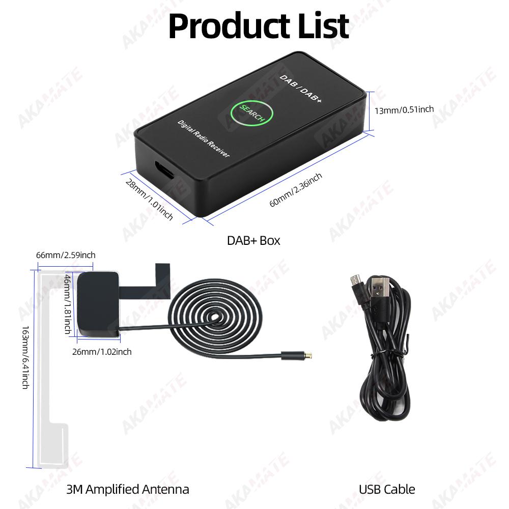 DAB+ Antenna for MP3 Radio Full Channel Search With USB Ports Adapter GPS Stereo DAB Receiver Player Scan Car Accessories