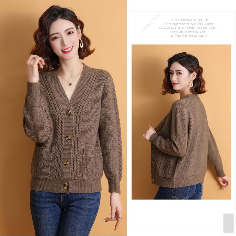 Женский вязаный кардиган, свитер, куртка, весна-осень, короткий однотонный трикотажный кардиган с V-образным вырезом