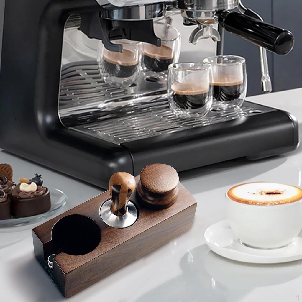 Держатель для темперирования кофе, портафильтр, ручная работа, 3 отверстия, деревянная подставка для эспрессо
