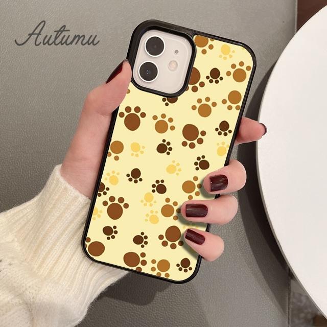 Funny Dog Footprint Phone Case for iPhone 11 12 13 14 Pro Max Mini X XR XS SE 2020 6S 7 8 Plus Samsung Galaxy S21 S22 Shell