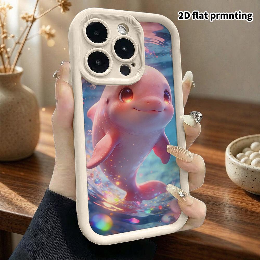 Чехол для телефона: 2D плоский дизайн, подходящий для iPhone 18 17 16 15 14 13 Pro, ступенчатый защитный чехол, сцена подводной фантазии, рождественский и хэллоуинский подарок
