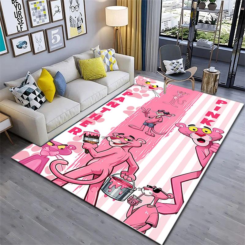 Pink Panther Cartoon Graphic Print Carpet Printing Floor Mats Protective Pad Fashion Doormat