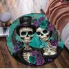 1Pc Day of the Dead skull Circular Print Rug - home decoration Carpet For Living Room Bedroom Flooring Computer Chair Area Rug