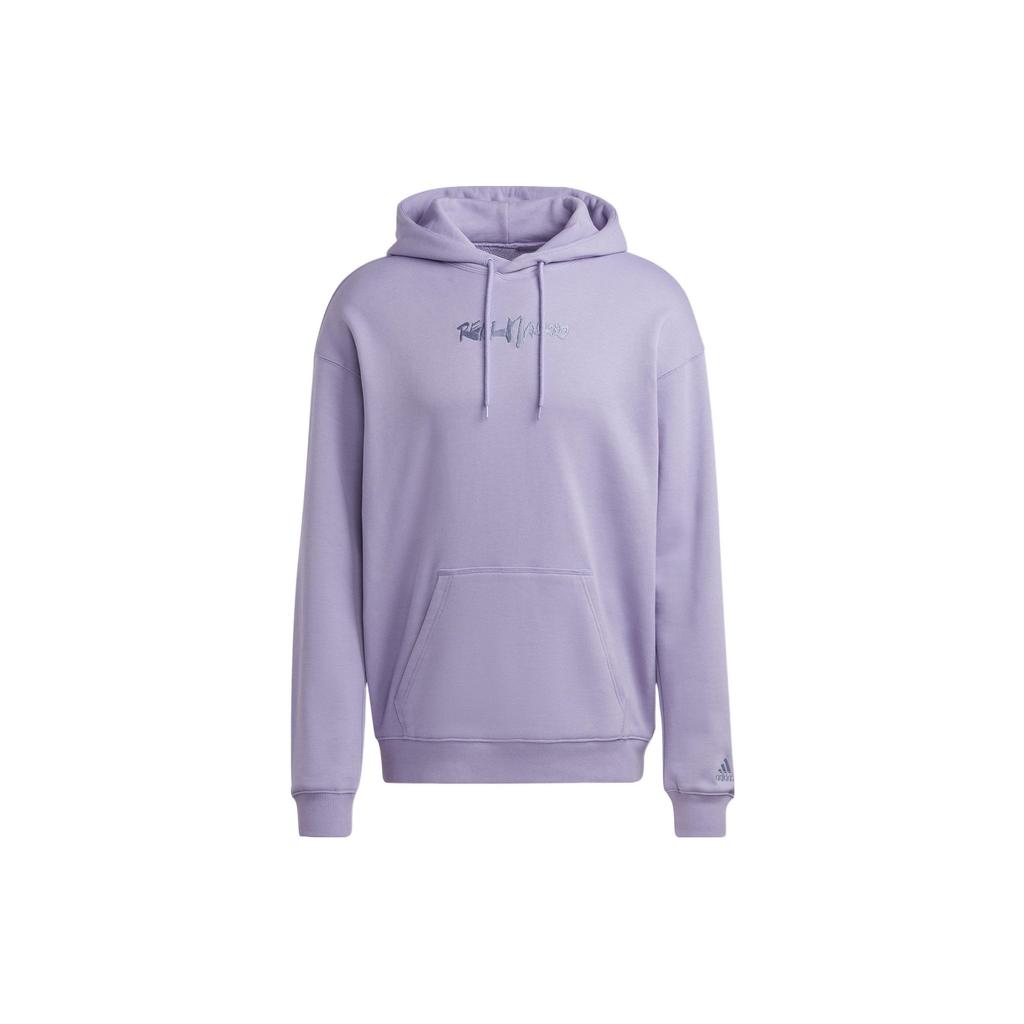 Adidas Embroidered Letter Hooded Pullover Sweatshirt Men Tops Purple HT6460