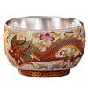 Chaxun Silver Gilded Ceramic Teacup with Gold Filigree Phoenix