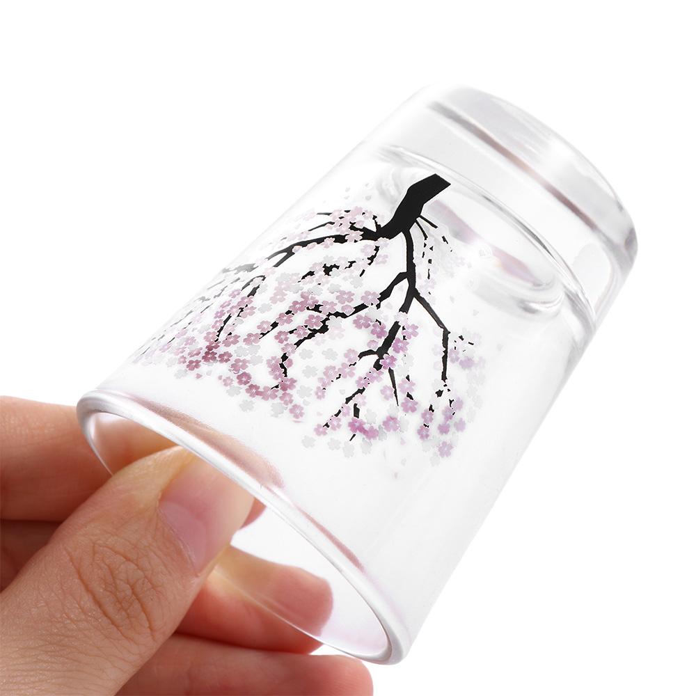 Creative Color Changing Glass Small Temperature Sensing Baijiu Sakura Cup Wine Glass Water Cup