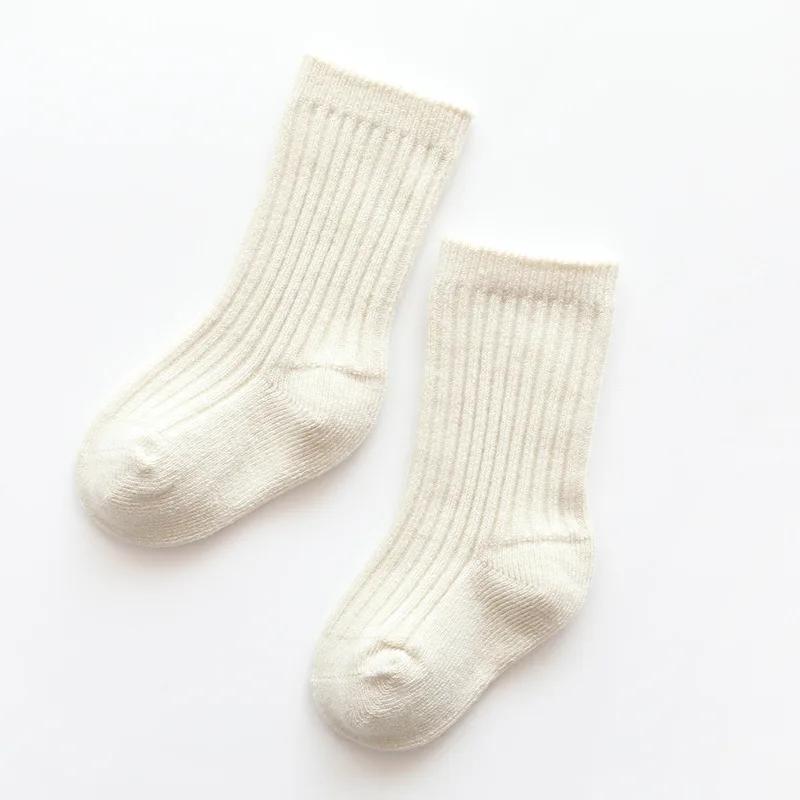 Весенне-осенние детские носки, детские эластичные цветные простые носки средней длины, симпатичные однотонные носки с рисунком в виде ямок
