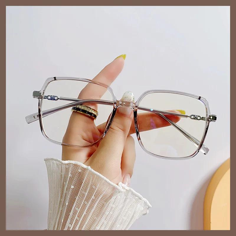 Blue Light Blocking Glasses Stylish Square-shaped Big Frame Glasses for Ladies   Eyewear Accesorios Para Mujer