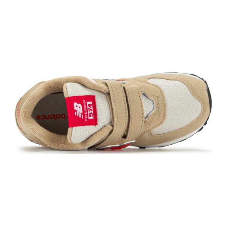 New Balance 574 Детские кроссовки на липучке Little Kid Incense Poppy кремового цвета PV574HBO