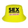 Custom Pink Sex Instructor Bucket Hat Women Unisex Fashion Summer Beach Sun Fisherman Cap