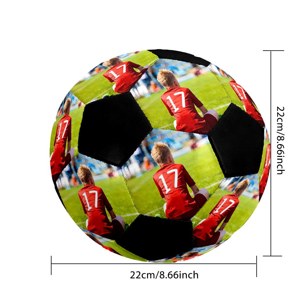 Young Player's Number Personalized photo Size 5 Soccer Ball Machine Sewn Indoor/Outdoor Training and Matches Personalized Printing soccer