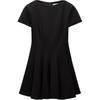 Платье женское однотонное с коротким рукавом удобное Черное 4333243-800