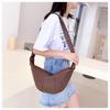 New Retro One-shoulder Crossbody Waist Bag Korean Version Simple PU Large Capacity Croissant Chest Bag