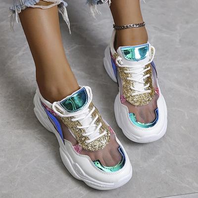 Европейская американская спортивная обувь с пайетками 2024 года, новая удобная и дышащая повседневная обувь на вулканизированной платформе Zapatillas De Deporte