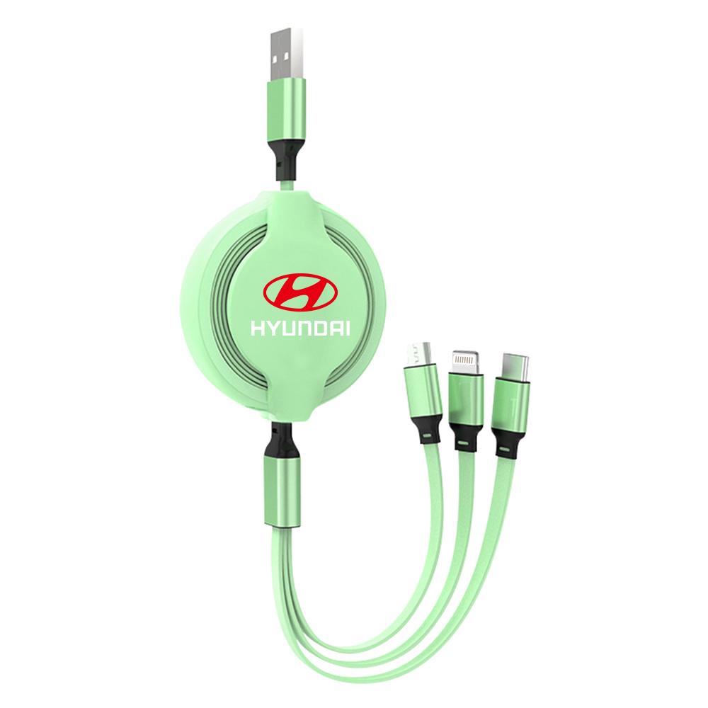 Fast Charing Data Cable Multifunctional USB Cord Car Badge Charger Tool Accessories For Hyundai GDI I10 I20 I30 IX20 IX35 Tucson