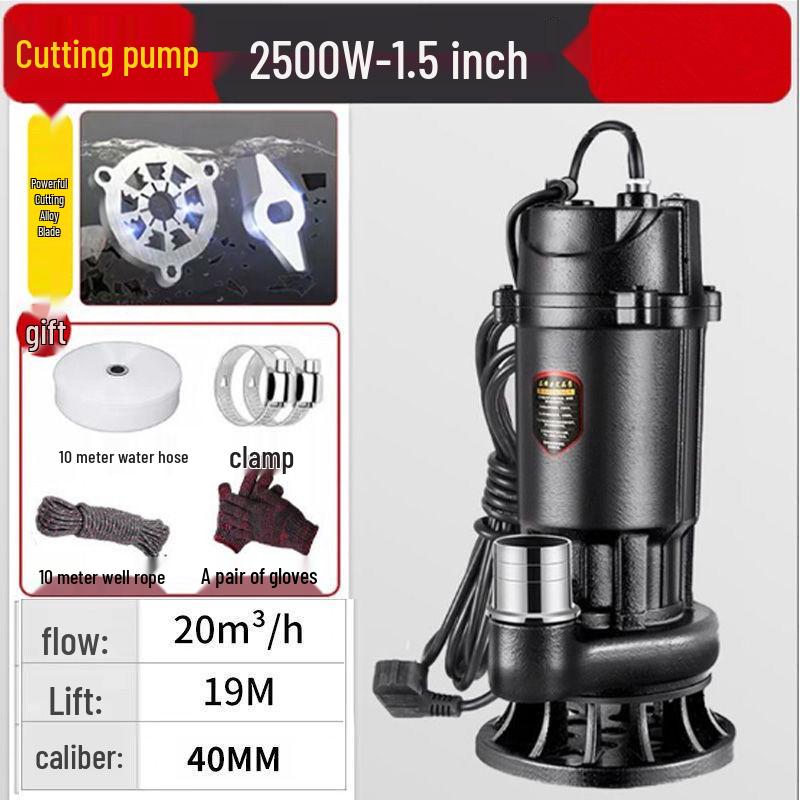 220V Household Sewage & Sludge Pump for Septic Tank and Drainage
