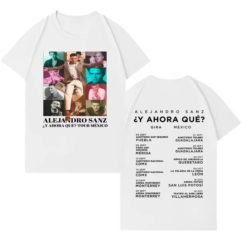 Singer Alejandro Sanz Fashion Graphic Cotton Gothic Short Sleeve Top 2026 Men Women Casual Clothing High Street Hot Sale