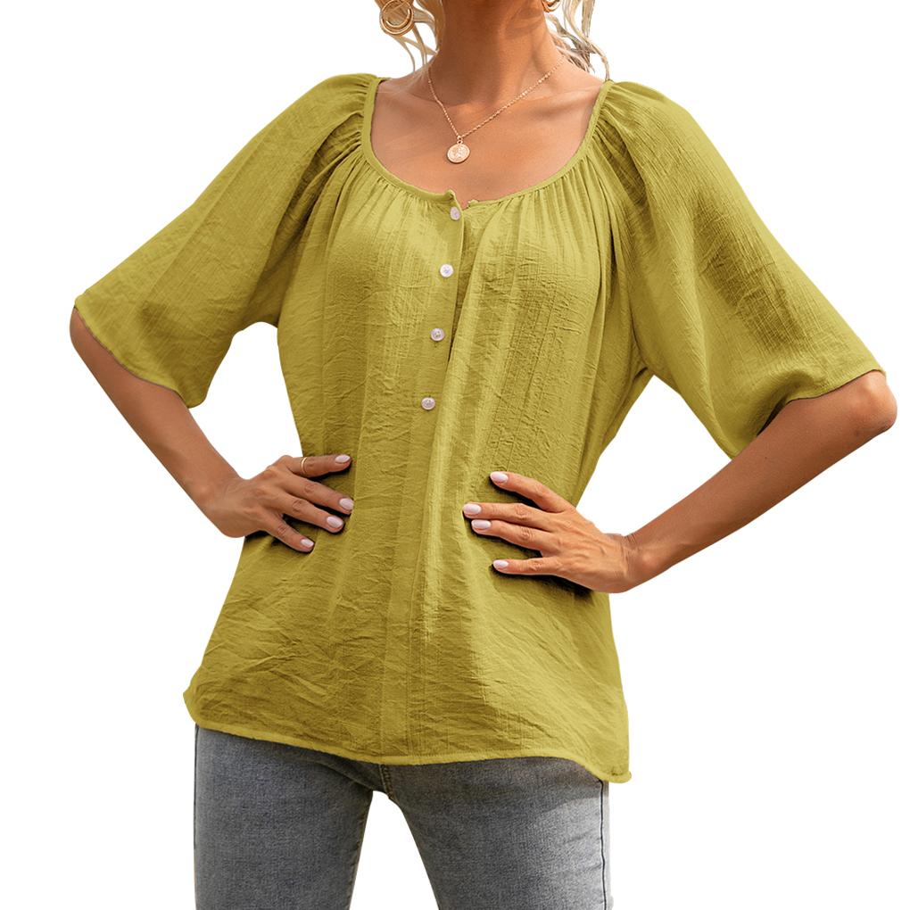 Женская блузка с коротким рукавом летний повседневный топ