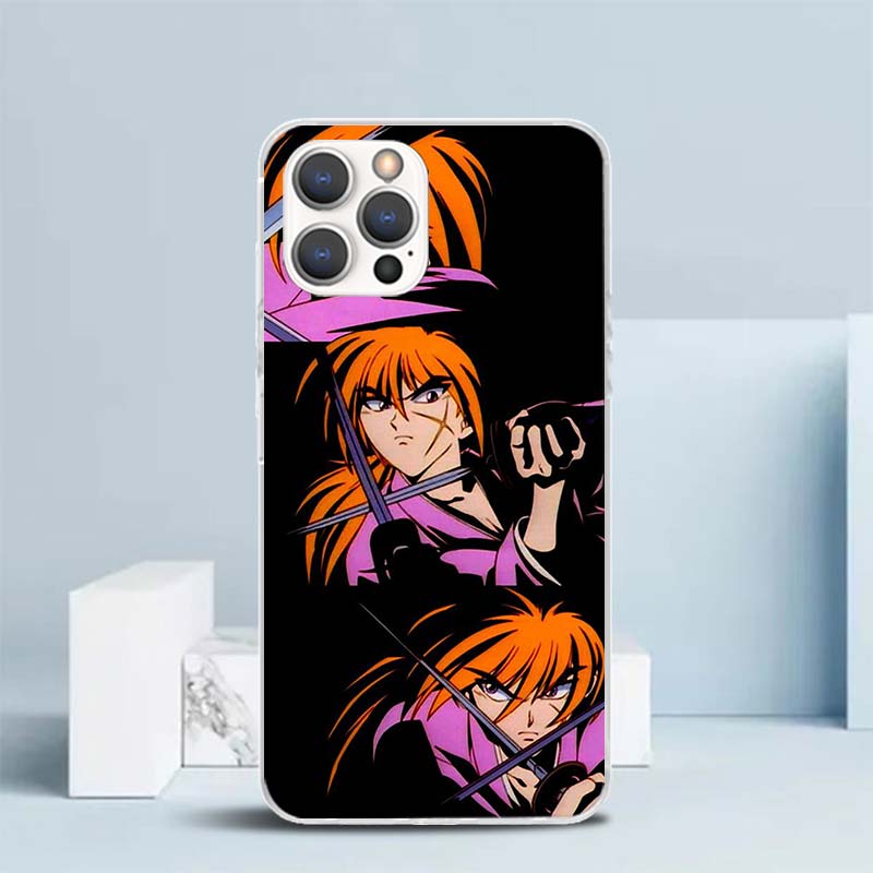 Rurouni Kenshin Anime Soft Cover for iPhone 16 17 Air 15 14 Pro Max 16E Phone Case 13 Mini 12 11 7 SE 8 Print Pattern Fit Cases