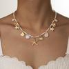 Bohemian Beach Shell Necklace Imitation Pearl Sea Star Conch Pendant Necklace Jewelry