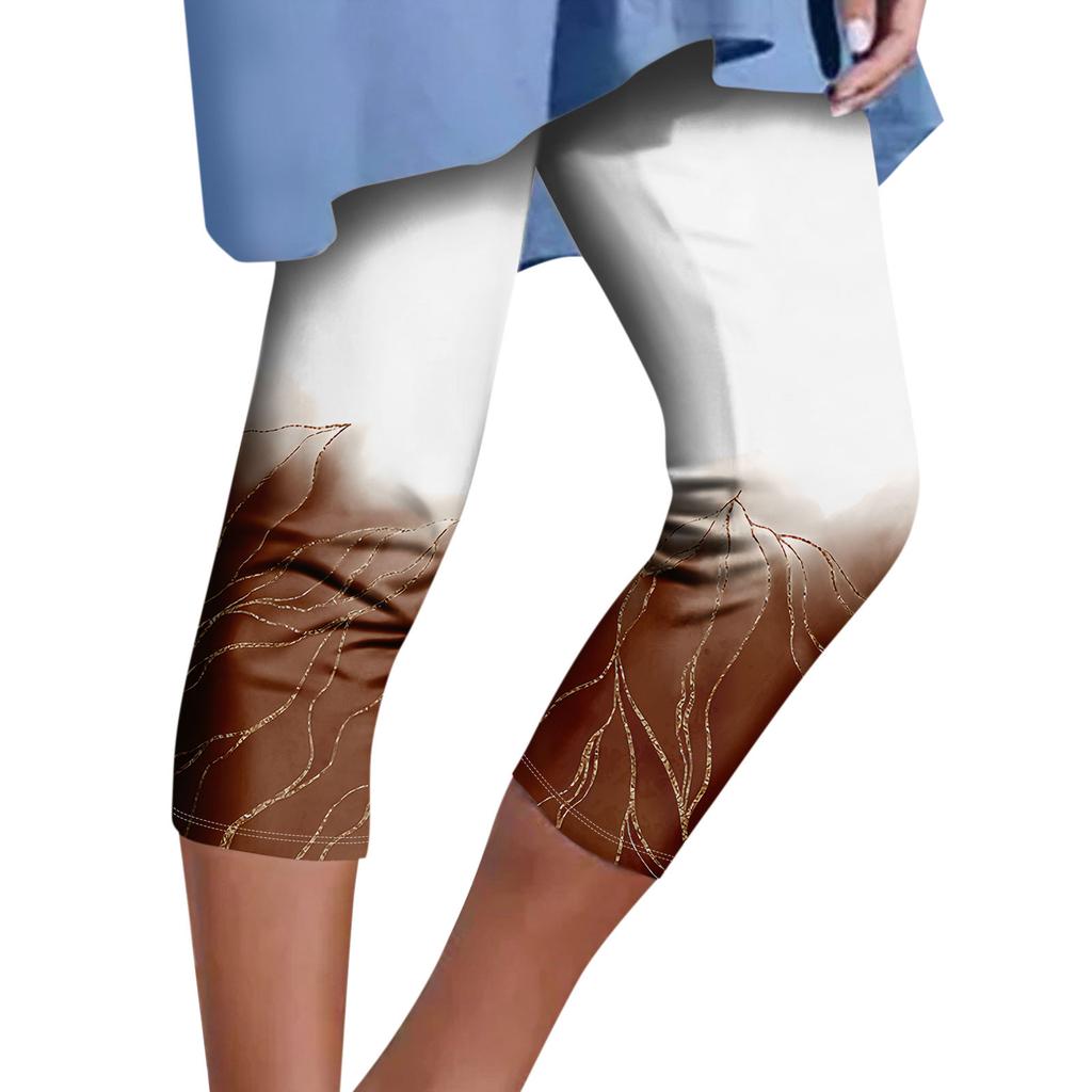 Женские модные повседневные брюки с верхним дном, винтажные брюки с цветочным принтом, седьмые брюки