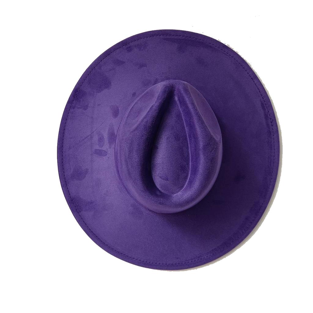 For Burning Vegan Suede Fedora Rancher Hats Blank Hats Multicolor Heart Shaped Top 9.5Cm Brim Unisex Jazz Hat Church Hat