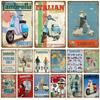 Lambretta Motor Plaque Metal Vintage Tin Sign Shabby Chic Decor Metal Signs Vintage Bar Decoration Metal Poster Pub Metal Plate