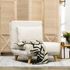 Sleeper Chair, 6-Level Adjustable Backrest, Linen Look, up to 120 kg, Cream