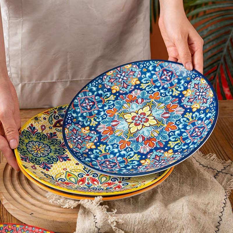 6,5 дюйма/8 дюймов/10 дюймов Керамические тарелки Тарелка для яиц Костяной диск Западные тарелки для стейка Основные блюда Неглубокие плоские тарелки