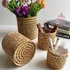 Бытовые плетеные сервировочные корзины из ротанга и лозы, ротанговая корзина, сервировочная настольная витрина для ресторана