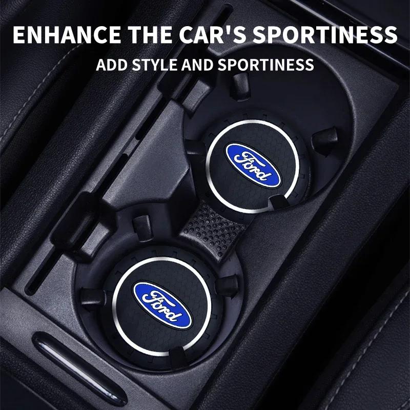 2025 New Car Coaster Water Cup Bottle Holder Anti-slip Pad Mat For Ford Ecosport Edge Figo Flex Focus Fusion Fiesta Accessories