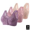 3PCS/Set Front Closure Women Bra Wireless Cotton Bralette Plus Size Underwear Comfortable Ladies Brassiere BC CUP