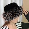 Korean Style Plush Bucket Hat Brimless Fluffy Warm Hat Retro Mink Fur Fisherman Hat  Outdoor