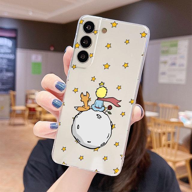 Прозрачный чехол для Samsung Galaxy S22 S20 FE S21 S10 S9 Plus Note 20 Ultra 10 Lite 9, мягкий чехол из ТПУ для телефона с рисунком маленького принца