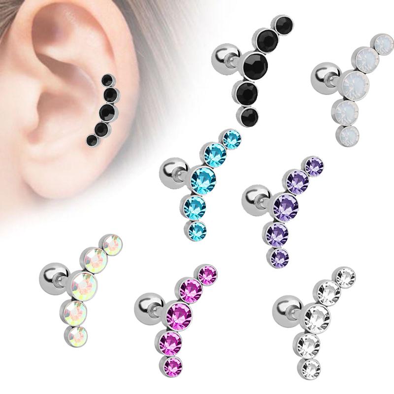 Opal Cartilage Ear Nail Stud Earring Cartilage Helix Tragus Stainless Steel Piercing Helix Tragus 16G Barbell Accessories