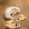 2PCS False Mouse with Feather Tail Cat Toy Striped Fabric Mice with Sound Pad Pet Supplies Funny Playing Toys Interactive Kitten
