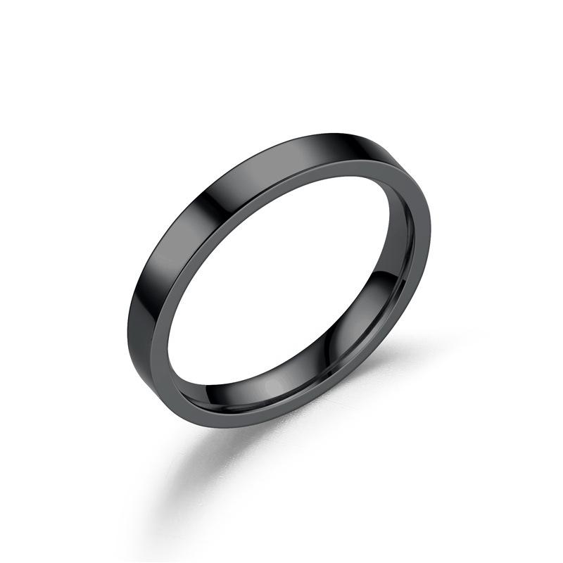 Trendy Titanium Steel Polished Band for Women: European & American Style Simple Couple Ring